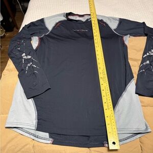 Bauer Black and Red Athletic Compression Shirt